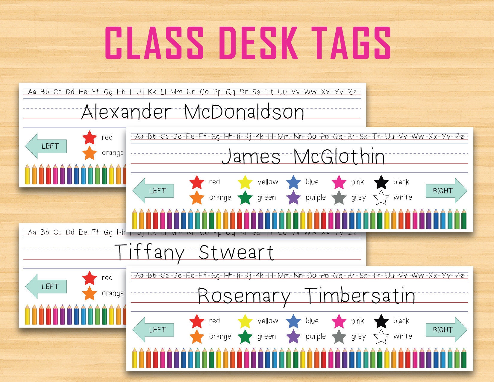 Class Desk Tags Name Tags Student Tags Printable Instant Etsy Ireland