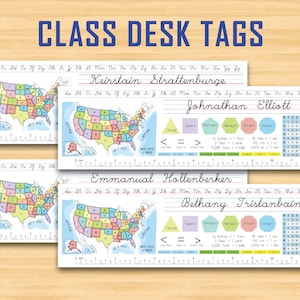 Tags für Klassenzimmer, Namensschilder, Schüleranhänger, Printable - Instant Download
