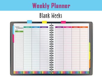 Weekly Planner, Daily Planner, Weekly Agenda - Instant Download