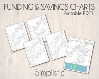 Funding & Savings Bundle Pack - Charts for Coloring - Instant Download