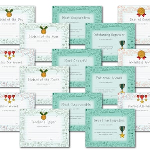 Class Awards, Student Awards, Printable Awards - Instant Download - Etsy