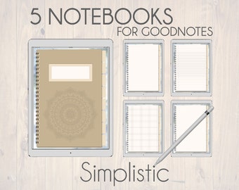 Digital iPad Notebook Interactive Planner, Journal Digital Notebook Goodnotes