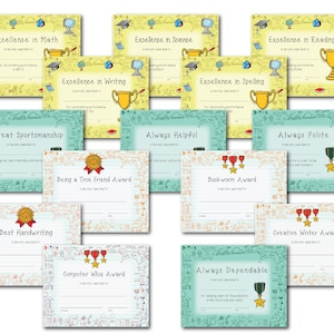 Class Awards, Student Awards, Printable Awards - Instant Download - Etsy