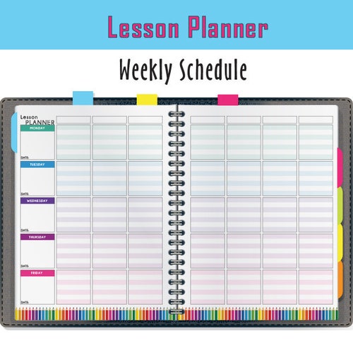 Lesson Planner Agenda Lesson Calendar Instant Download Etsy