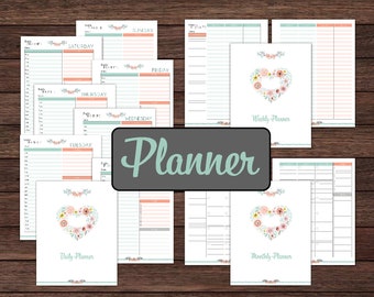 Planner, Home Planner, Calendar, Planning Book, Planning Binder - Instant Download PDF