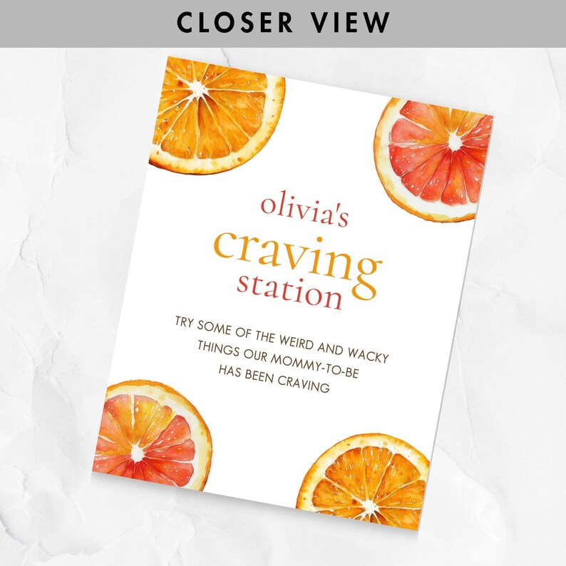 Little Cutie Baby Shower Craving Station Sign Template, INSTANT ...