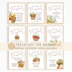 Fresh off the Market Bridal Shower Games & Signs Bundle, Printable INSTANT DOWNLOAD, Farmers Market, Corjl Editable Template 8x10" BR-31