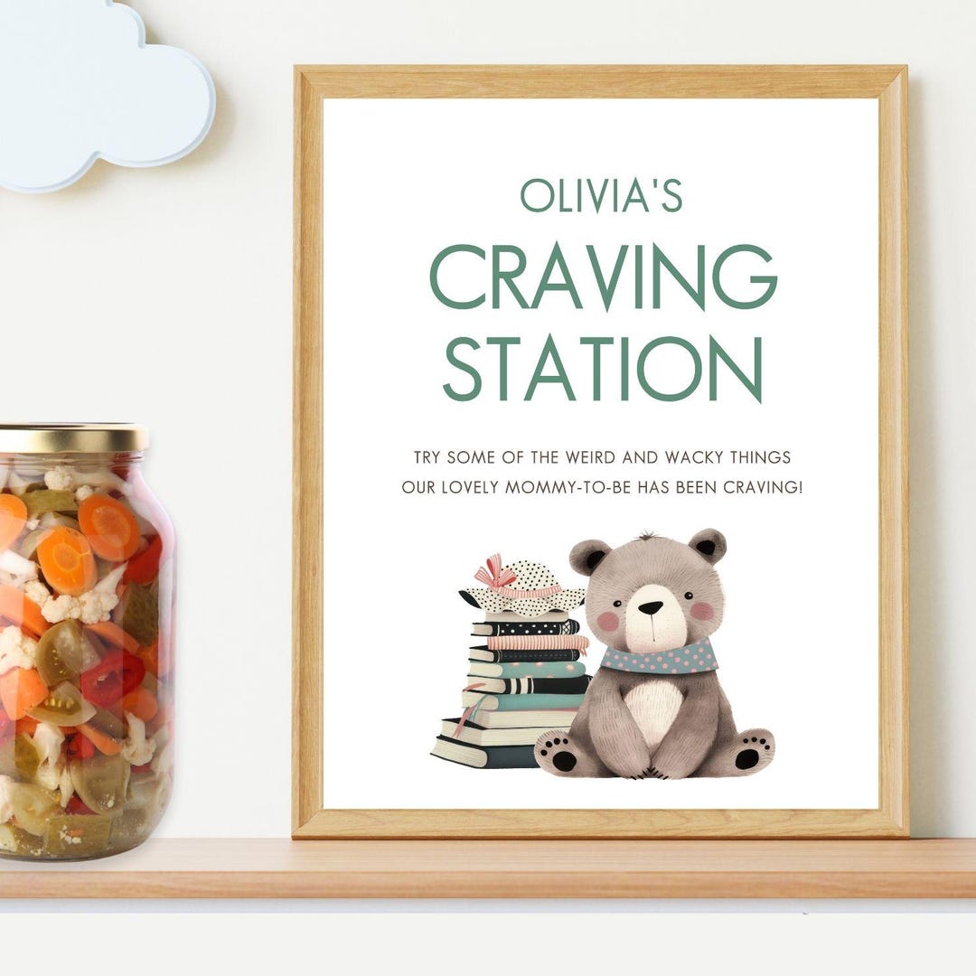 New Chapter Baby Shower Craving Station Table Sign Template, Printable ...