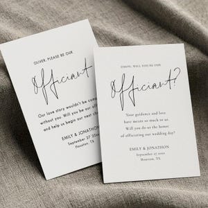Wedding Officiant Printable Template, INSTANT DOWNLOAD, Officiant Proposal, Will you Officiate our Marriage, Minimalist Corjl Editable we-30
