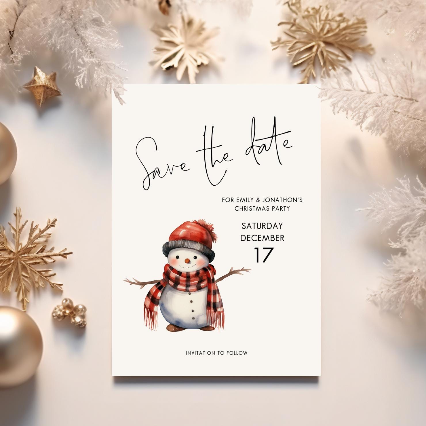 Christmas Party Save The Date Template, Printable INSTANT DOWNLOAD, Holiday Snowman Invitation, Xmas Electronic Invite, Corjl Editable CH-05 christmas-party-save-the-date-template-printable-instant-download-holiday-snowman-invitation-xmas-electronic-invite-corjl-editable-ch-05