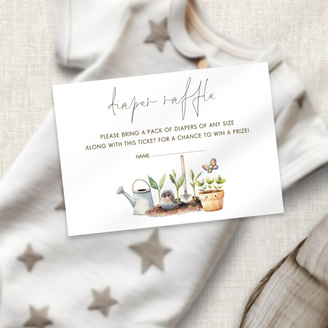 Diaper Raffle Card Example Diaper Raffle Card Template, INSTANT DOWNLOAD, Little Sprout Baby ...