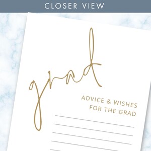 Advice & Wishes Grad Enclosure Template, Printable INSTANT DOWNLOAD ...