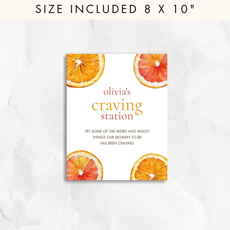 Little Cutie Baby Shower Craving Station Sign Template, INSTANT ...
