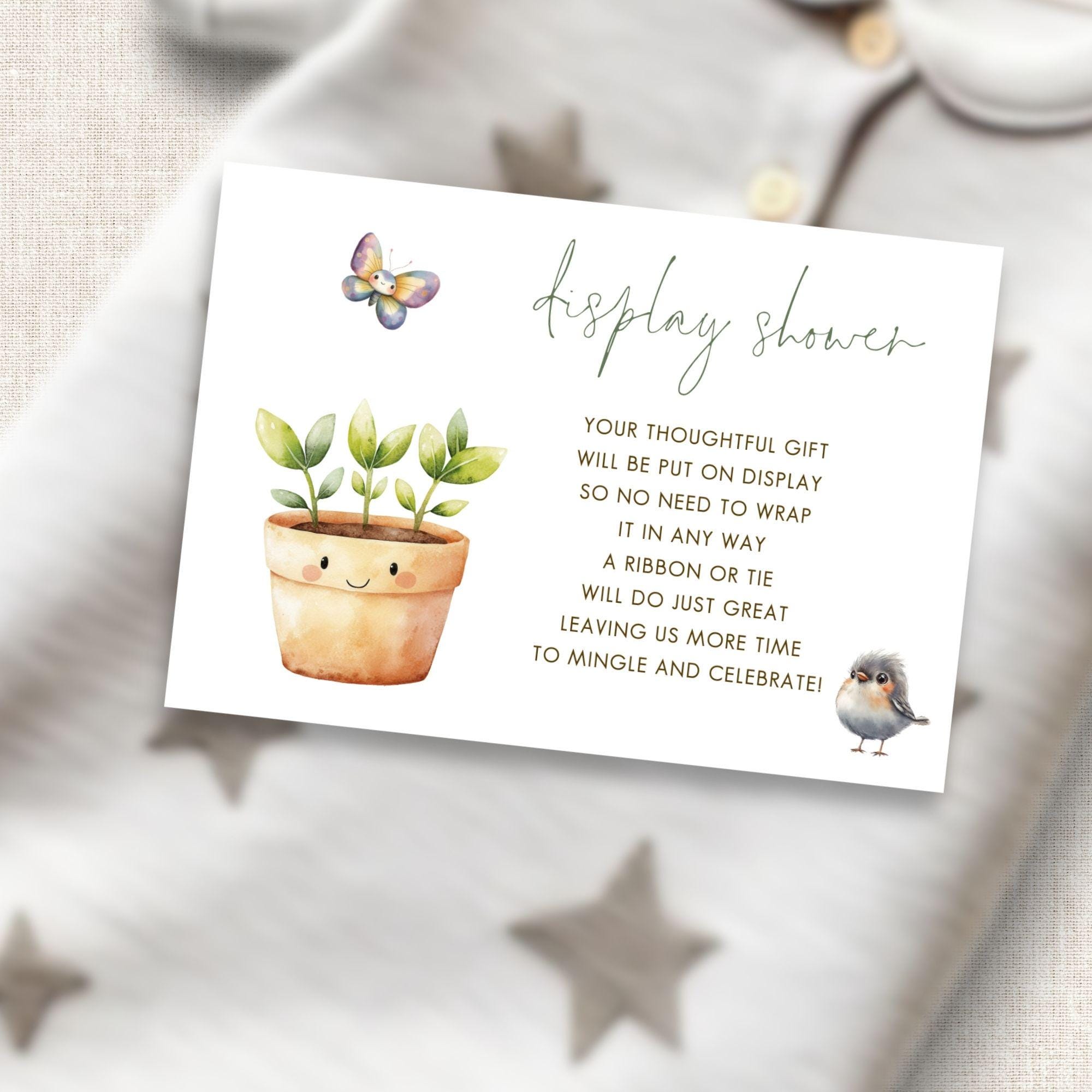 Display Shower Card Template, INSTANT DOWNLOAD, Little Sprout Baby ...