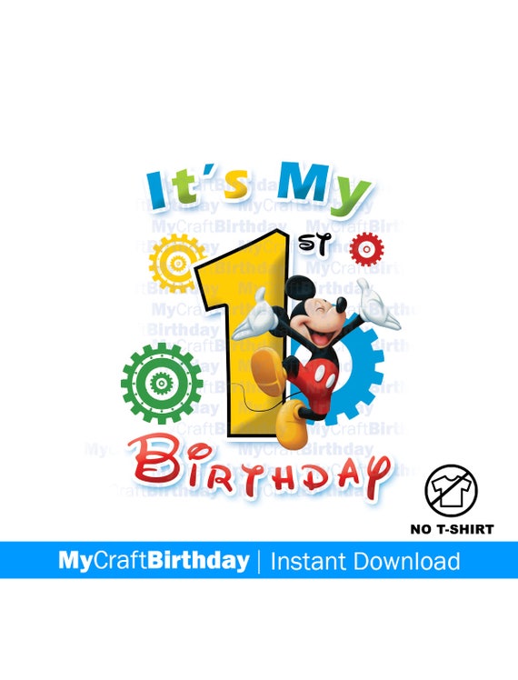 Download Mickey Mouse First Birthday Shirt Iron On 1st Birthday Etsy