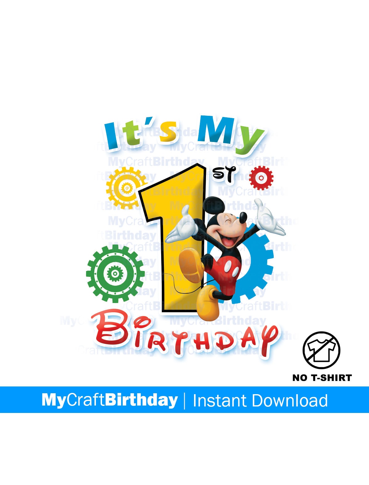 Mickey Mouse First Birthday Shirt Iron 