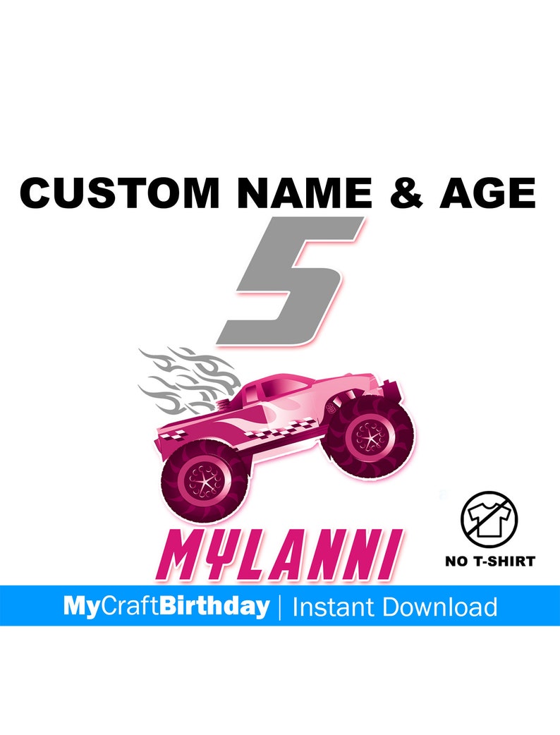Customize My Truck >> Custom Name Age Girl Monster Truck Birthday Design Custom Etsy Customize My Truck >> Custom Name Age Girl Monster Truck Birthday Design Custom Etsy