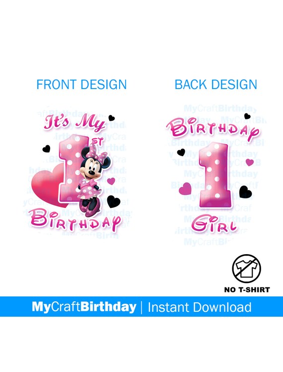 Minnie Mouse 1st Birthday Shirt Design Girl My 1st Etsy