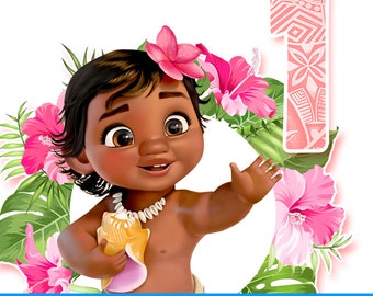 My 1st Baby Moana Birthday Shirt Design Diy Iron On First Etsy