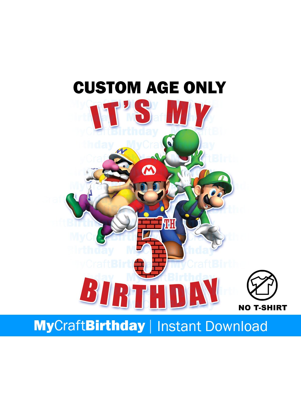 Mario Birthday Shirt Design Super Mario 