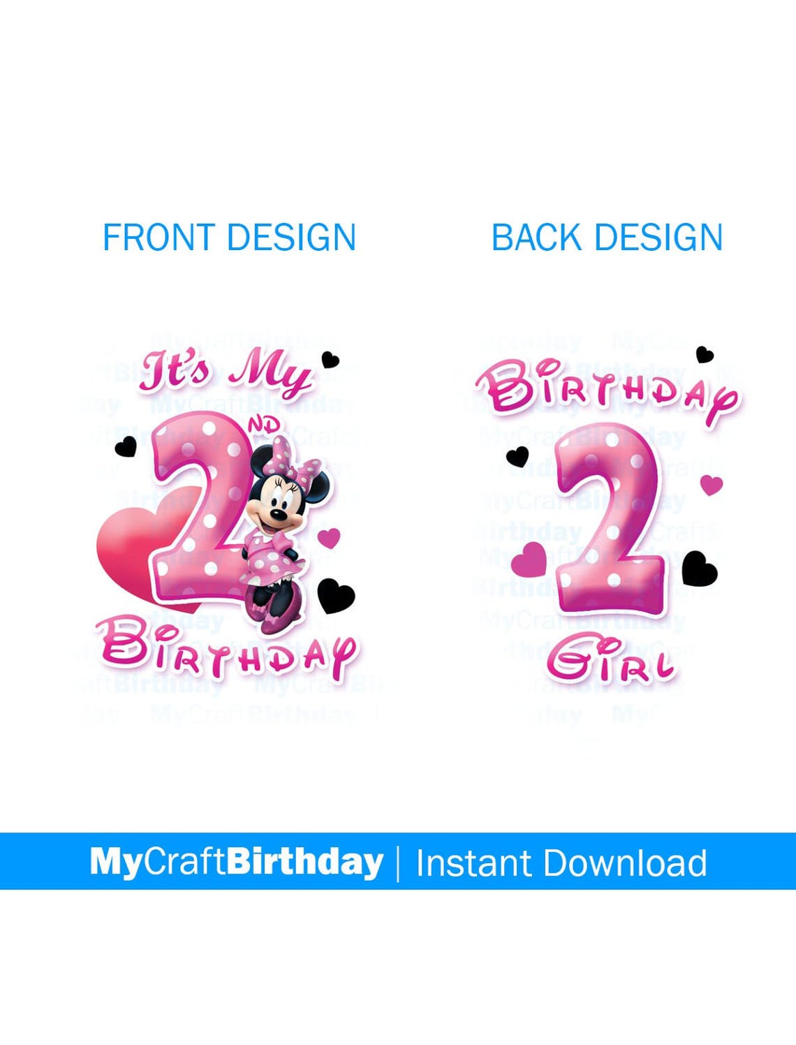 Pink Minnie Mouse Birthday My 2nd Birthday Printable DIY | Etsy
