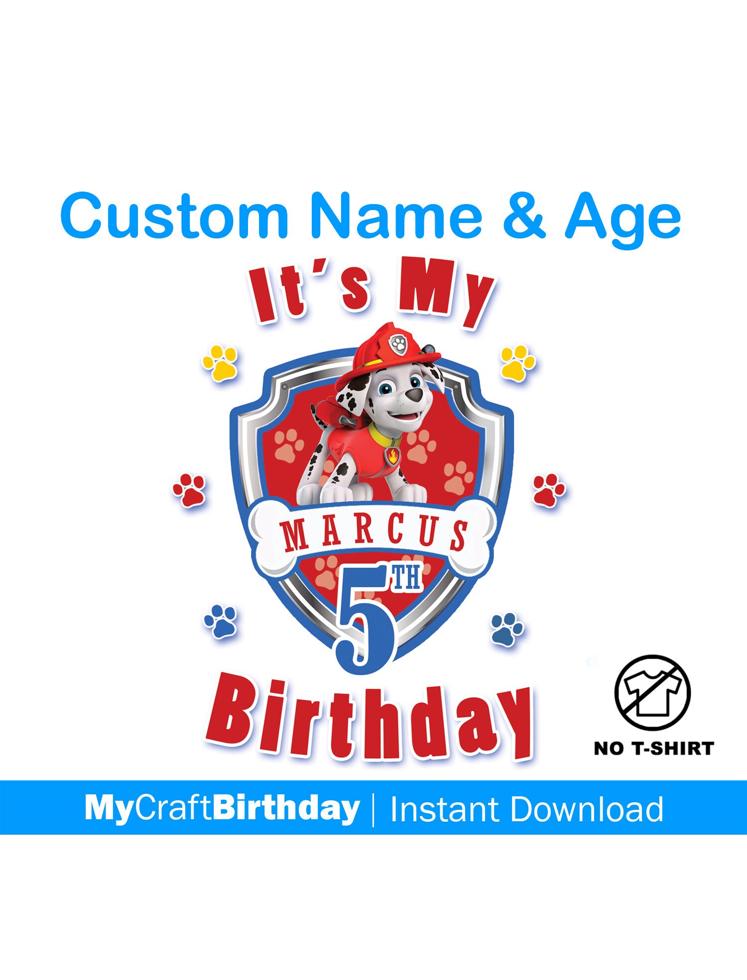 paw patrol birthday shirt design
