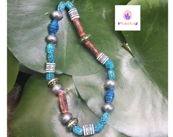 Unisex Tribal Beaded Necklace & Bracelet Set