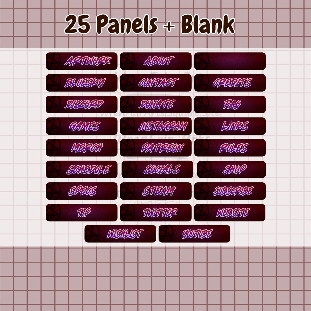 Hellishly Cute Premade Twitch Panel Set | 25 Twitch Overlay Panels ...