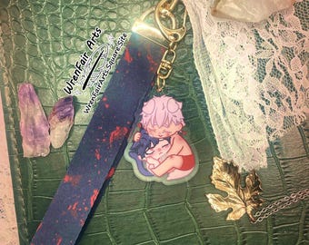 Mignon Wristlet Lanyard with Acrylic Keychain | Boy's Love Lanyard | Yaoi Keychain