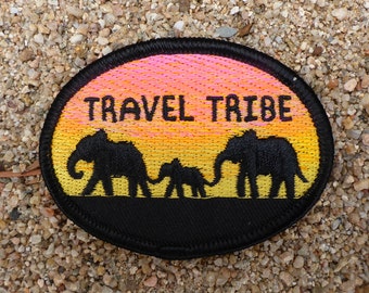 Elephant Travel Tribe Patch - Embroidered Friendship Souvenir