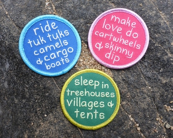 Adventure Trilogy Patch Set – Embroidered Traveler Badges
