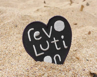 Revolution Patch - Activist Patch - Punk Patch - Freedom Patch - Heart Patch - Political Patch - Black Patch