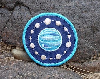 Neptune Patch - Space Patch - Moon Patch - Universe Patch - Solar System Patch - Galaxy Patch - Round Patch - Blue Patch