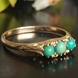 Solid Gold Turquoise Ring