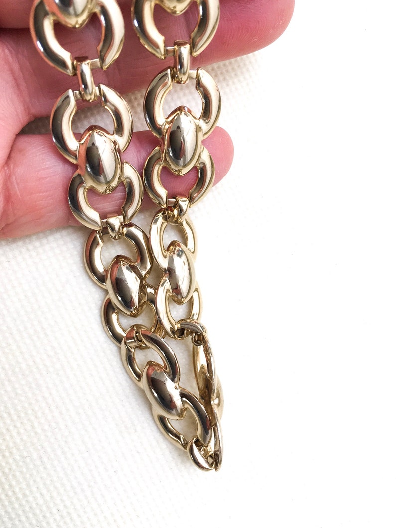 1980s Vintage gold tone link necklace