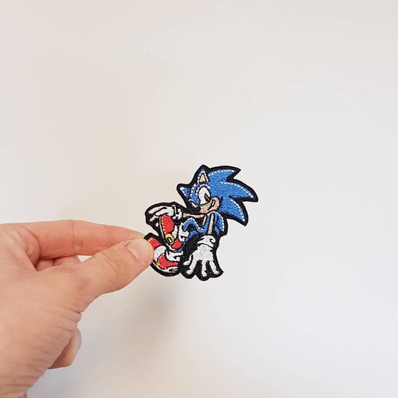 Patch écusson Sonic Sega hérisson bleu transfert thermocollant brodé