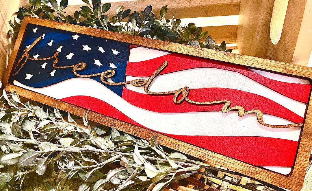 Freedom Flag Wooden Sign - Etsy UK
