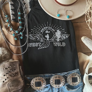 𝑲𝒆𝒆𝒑𝒊𝒏𝒈 𝑻𝒉𝒆 𝑾𝒆𝒔𝒕 𝑾𝒊𝒍𝒅 Tank, Tank Top, western tank top, ladies tee, womens tank top