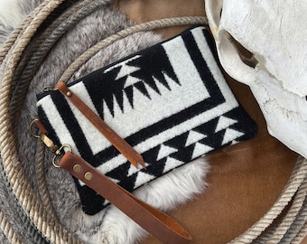 Vera lana e pelle Pochette, borsa, borsa, borsa di lana