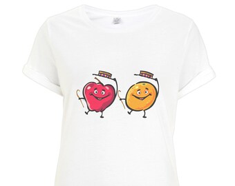 Dancing Fruit Rolled Sleeve T-Shirt