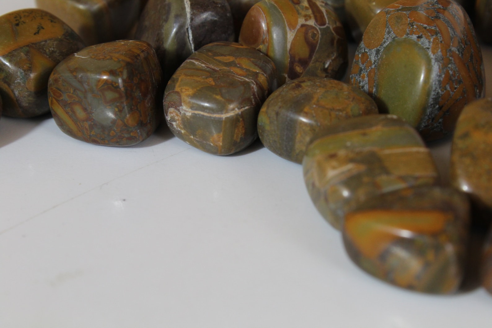 Bamboo Leaf Jasper Tumble Stones Bamboo Jasper Grounding Etsy Australia