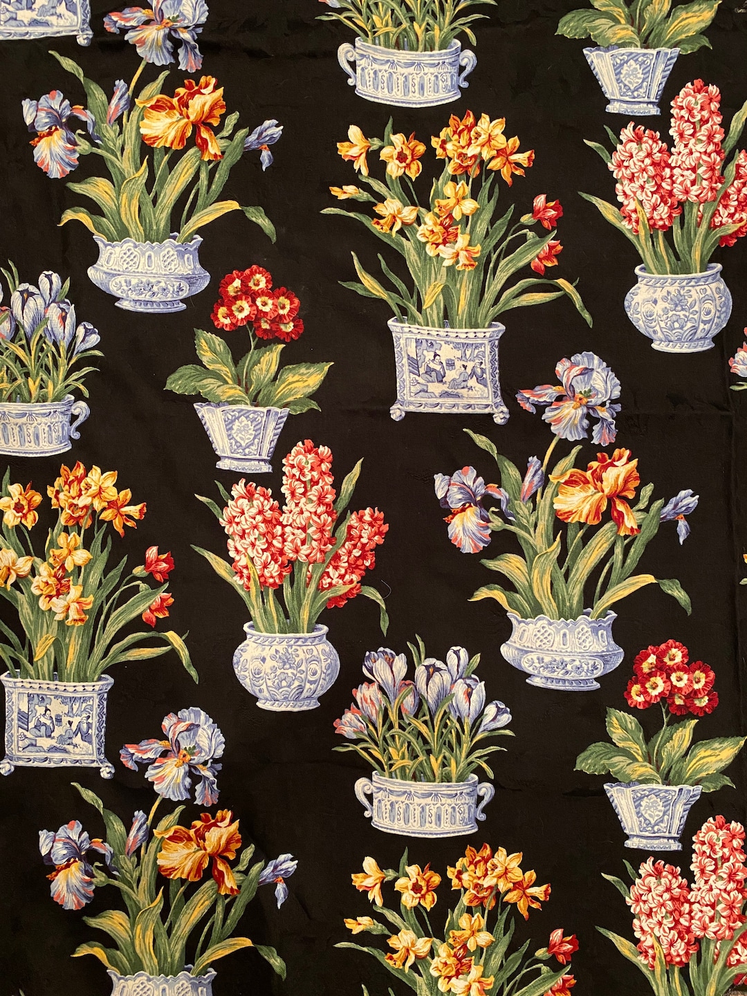 Beautiful Melanie Fabric by Kingsway Fabrics Blue and White Etsy