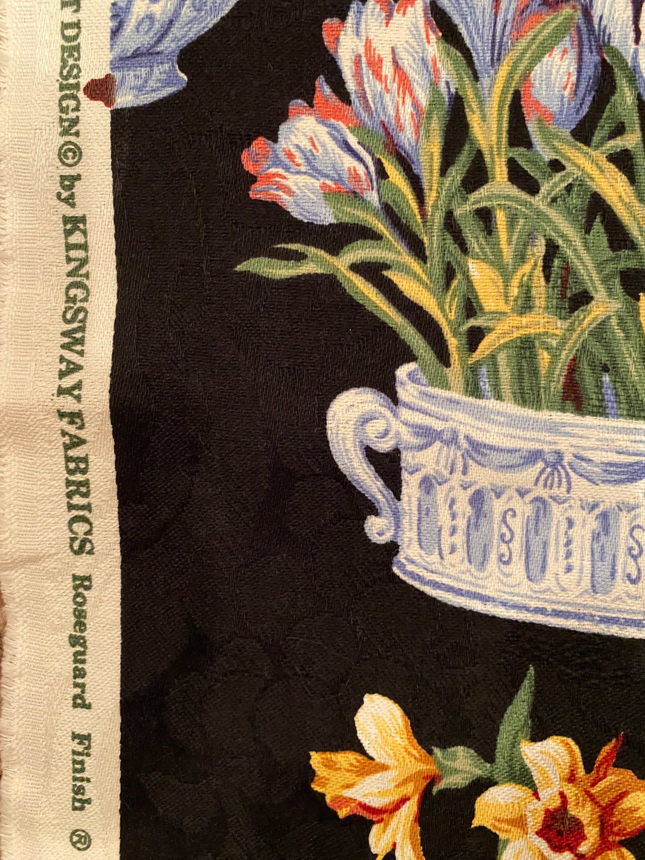 Beautiful Melanie Fabric by Kingsway Fabrics Blue and White Etsy