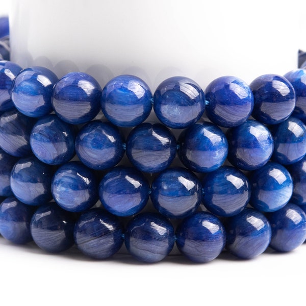 Natural Blue Kyanite Gemstone Grade AAA Round 6mm 7mm 8mm 9mm 10mm 11mm 12mm Loose Beads