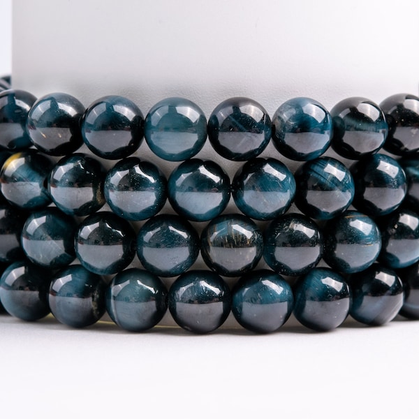 Natural Hawk Eye Blue Tiger Eye Gemstone Grade AA Round 6mm 8mm 10mm 12mm 14mm Loose Beads