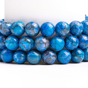 Denim Blue Magnesit Türkis Edelstein Grade AAA Runde 6 mm 8 mm 10 mm Lose Perlen