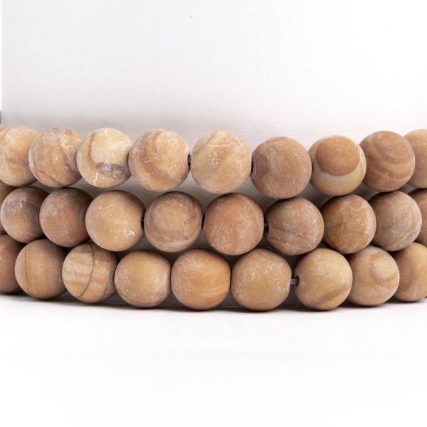 Natural Matte Brown Wood Skin Jasper Gemstone Grade AA Round 4mm 6mm 8mm 10mm 15mm Loose Beads