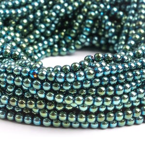 Green Hematite Gemstone Grade AAA Round 3mm 4mm 6mm 8mm 10mm 12mm Loose Beads image 1