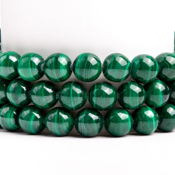 Perles en vrac rondes 4-5 MM 5 MM 6 MM 8 MM 10 MM naturelles de malachite vert foncé de catégorie AA