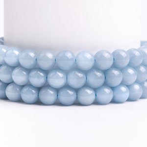Natural Blue Angelite Gemstone Grade AAA Round 6mm 8mm 10mm Loose Beads